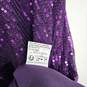 Purple Sequin Ruched Wrap Blouse image number 4