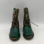 L'Artiste Womens Green Brown Plaid Side Zip High Heel Ankle Boots Size 41 image number 3