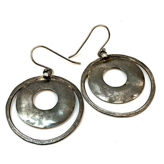 Designer Silpada 925 Sterling Silver Circles Fish Hook Dangle Earrings image number 4