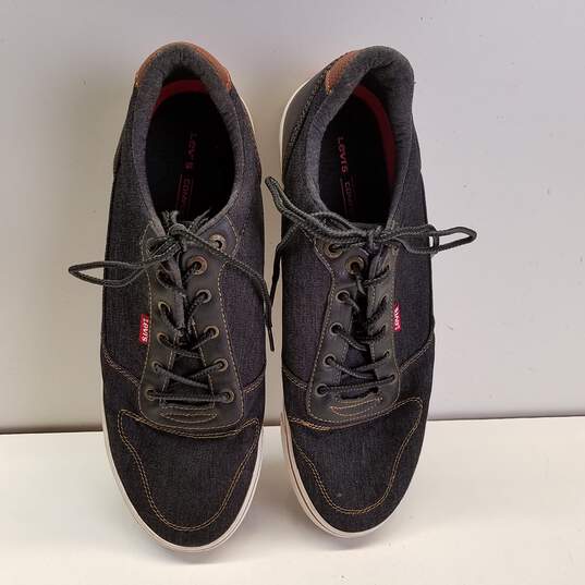 Levi's Denim Lace Up Low Top Sneakers Dark Blue 12 image number 6