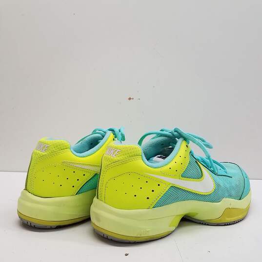 Nike Women's Air Cage Court Tennis Shoes Turquoise/Volt Size 7 image number 4