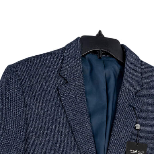 NWT Mens Blue Notch Lapel Single Breasted Two Button Blazer Size 44R image number 3