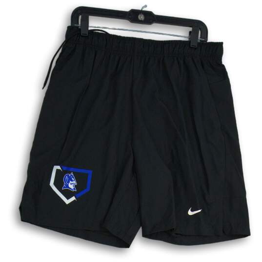 Nike Mens Black Duke Blue Devils NCAA Drawstring Basketball Shorts Size Large image number 1
