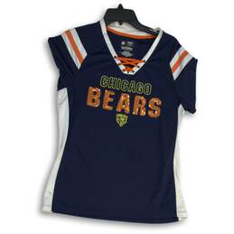 Womens Navy Short Sleeve Chicago Bears NFL Football Jersey Size Large