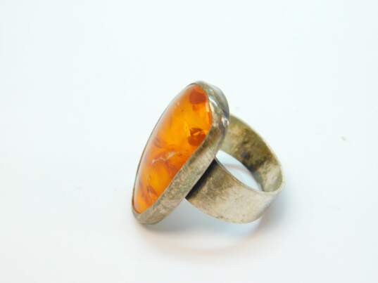 Artisan 925 Modernist Amber Long Oval Chunky Ring image number 3