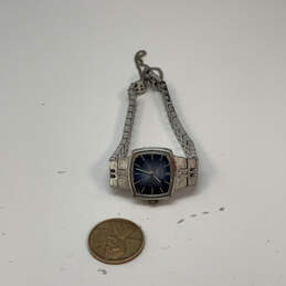 Designer Seiko Silver-Tone Square Blue Dial Chain Strap Analog Wristwatch alternative image
