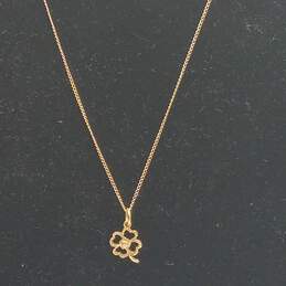 14k Gold Diamond Four Leaf Clover Pendant Necklace 1.5g alternative image