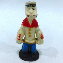 Vintage Popeye The Sailor Cast Iron Coin Bank 6 Inch