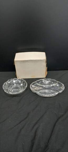 2pc. Crystal Serveware Set with Sterling Detail In Box