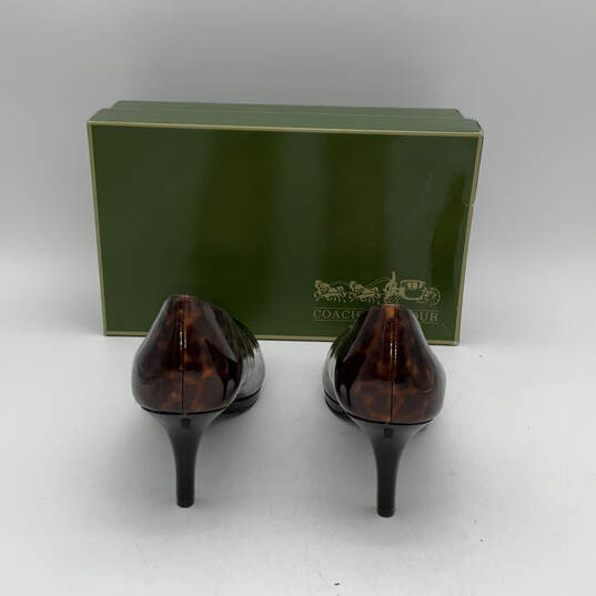 NIB Womens CF Dorotha Brown Patent Leather Round Toe Pump Heels Size 7.5 image number 3