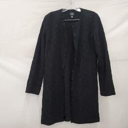 Eileen Fisher Long Black Wool Cardigan Size XS