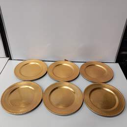 Gold Tone Bead Plate Chargers 6pc Lot alternative image