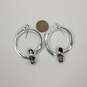 Designer Robert Lee Morris Soho Silver-Tone Amethyst Gypsy Hoop Earrings image number 1
