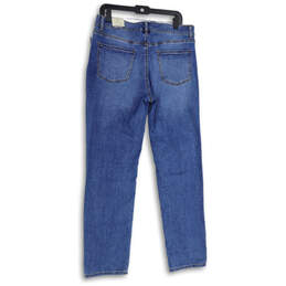NWT Womens Blue Denim Distressed 5-Pocket Design Straight Leg Jeans Size 10 alternative image