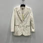 NWT Womens White Peak Lapel Single Breasted Two Button Blazer Size Small image number 1