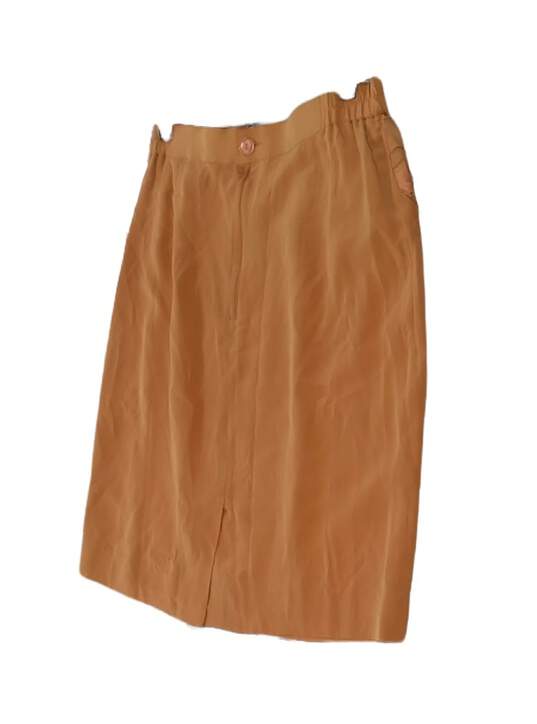 Womens Brown Elastic Waist Button Front Mini Skirt Size 12 image number 2