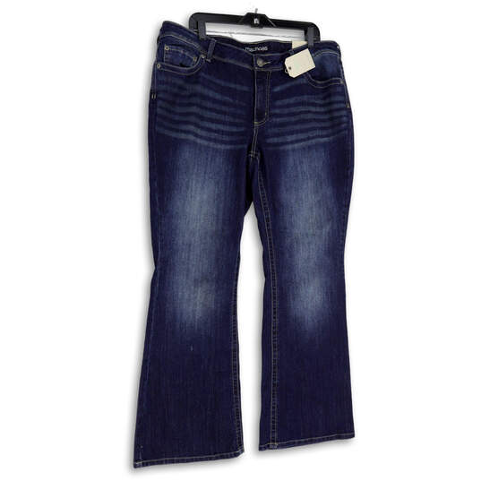 NWT Womens Blue Denim Medium Wash Pockets Stretch Bootcut Jeans Size 18W image number 1