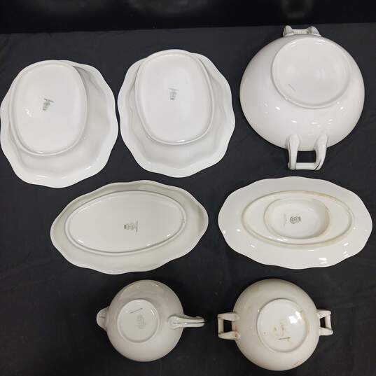 Bundle of 8 MCP Czechoslovakian Made White Ceramic Serving Dishes image number 3