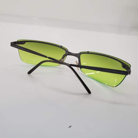 Emporio Armani Vintage Narrow Half Rim Green Lens Sunglasses image number 8
