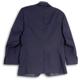 Mens Blue Long Sleeve Notch Collar Single Breasted Two-Button Blazer Sz 40 alternative image