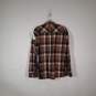 Womens Plaid Cotton Long Sleeve Pockets Casual Button-Up Shirt Size XL 16/18 image number 2