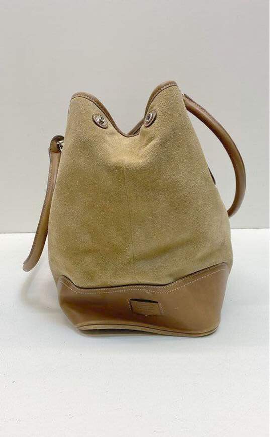Vintage COACH D04S-5132 Tan Suede Leather Large Tote Bag image number 6