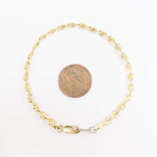 10K Yellow Gold Diamond Accent Heart Tennis Bracelet 4.5g image number 3