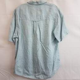 True Religion Men's Button Up Short-Sleeved Blue Collared Shirt Size M alternative image