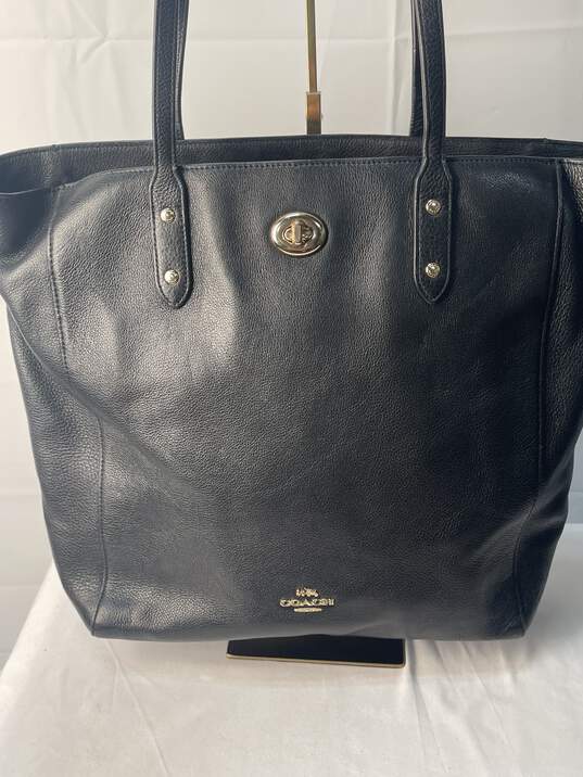 Certified Authentic Coach Black Tote Handbag image number 1