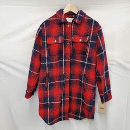 NWT Levi's WM's Polyester & Fleece Red & Blue Plaid Zip Jacket Size SM