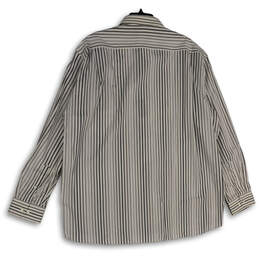Mens Brown Gray Striped Long Sleeve Spread Collar Button-Up Shirt Size XXL alternative image