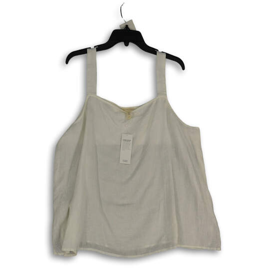 NWT Womens White Sleeveless Wide Strap Pullover Camisole Top Size 2X image number 1