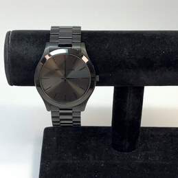 Designer Michael Kors MK-8507 Black Stainless Steel Round Analog Wristwatch