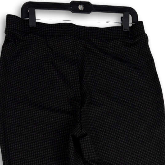 NWT Womens Black Gray Houndstooth Flat Front Skinny Leg Ankle Pants Size 1X image number 4