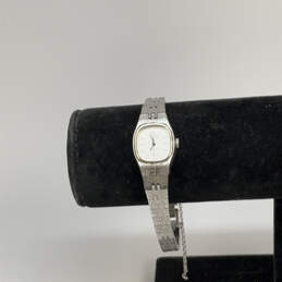 Designer Seiko Silver-Tone Square Dial Chain Strap Quartz Analog Wristwatch