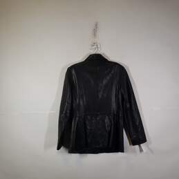 omens Regular Fit Long Sleeve Collared Leather Jacket Size Medium alternative image