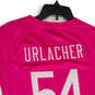 Womens Pink White Chicago Bears Brian Urlacher #54 NFL Football Jersey Size L image number 4