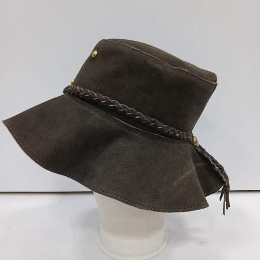 Brown Suede Floppy Hat Women's Size L image number 2