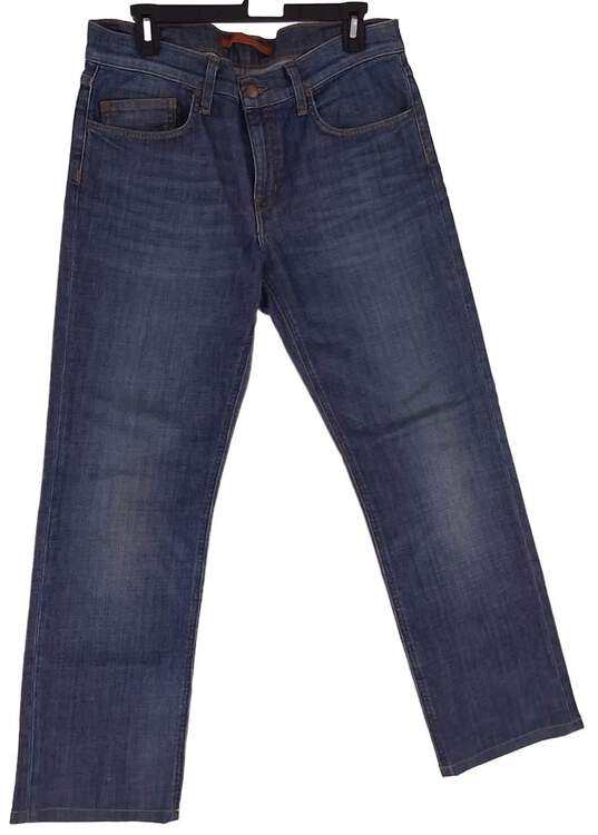 Mens Gray Coin Pocket Straight Leg Zip Denim Jeans Size Medium image number 1