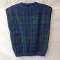 Vintage Pendleton Wool Tartan Plaid Sweater Vest Blue & Green Size S image number 3