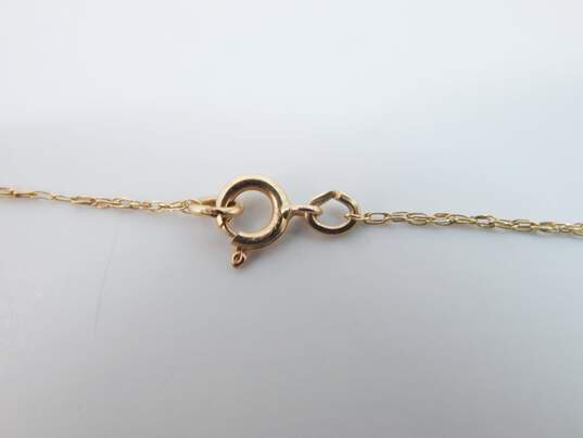 14K Gold Pearl & Flower Pendant Necklace 1.5g image number 6