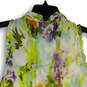 NWT Womens Multicolor Floral Collared Pleated Pullover Blouse Top Size S image number 2
