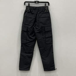 NWT Womens Black Straight Leg Side Flap Pockets Cargo Pants Size 24 alternative image
