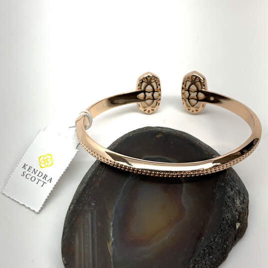 NWT Designer Kendra Scott Elton Gold-Tone Cuff Bracelet With Dust Bag image number 3