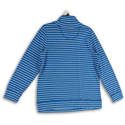 NWT Womens Blue White Striped Cowl Neck Pullover Sweatshirt Size L Reg alternative image