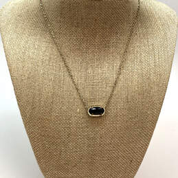 Designer Kendra Scott Gold-Tone Black Crystal Cut Stone Pendant Necklace
