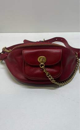 COACH x Jennifer Lopez C6510 Red Leather Turnlock Belt Bag