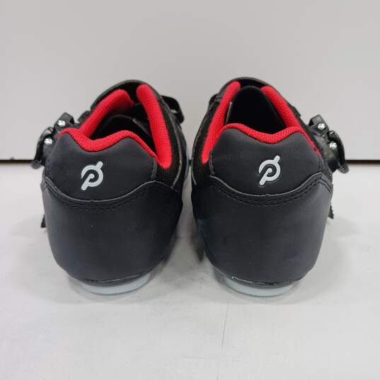 Womens Black Low Top Round Toe Hook And Loops Cycling Shoes US Sz 10.5 image number 4