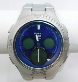 Fossil Blue BQ-9069 Silver Tone Chronograph Watch 171.8g