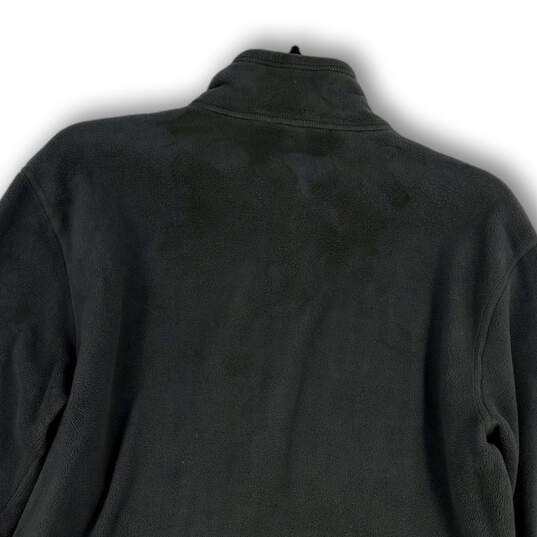 Mens Gray Mock Neck Long Sleeve Half Zip Fleece Jacket Size Medium image number 4